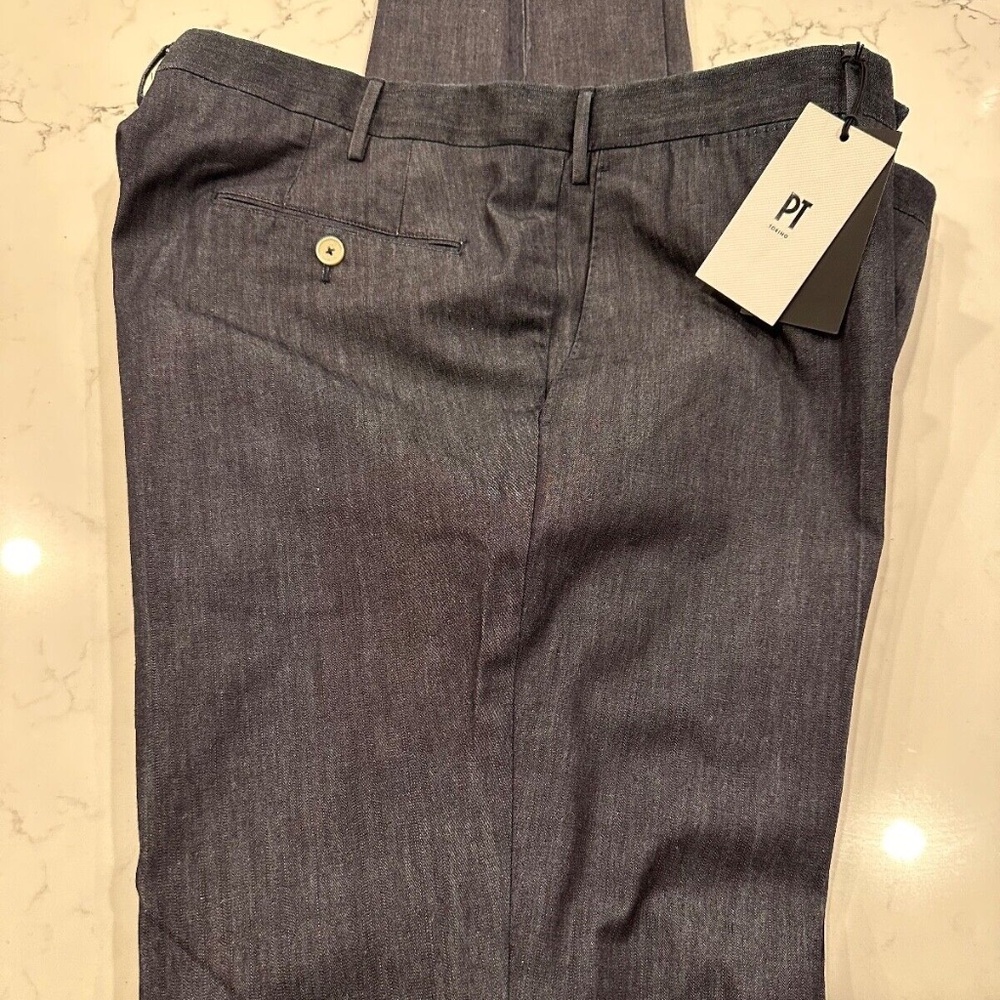 PT Torino cotton stretch denim slim fit dress pants Sz 42 Euro 58 New With Tags